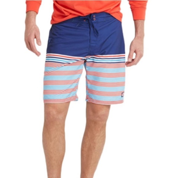 Vineyard Vines multicolor navy red white striped unlined board shorts 32 - Picture 9 of 9